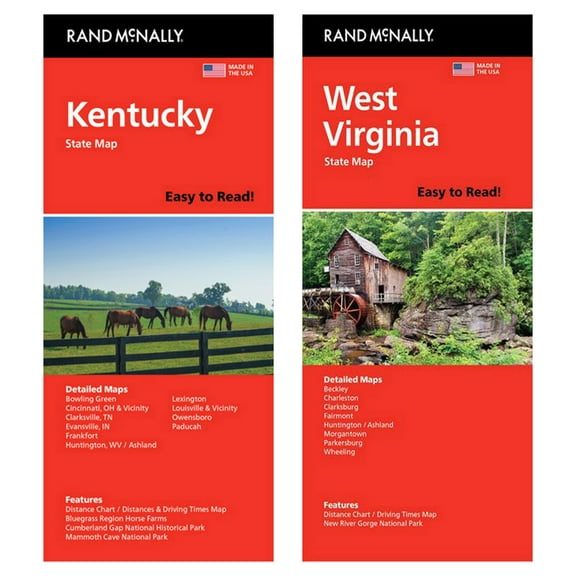 Rand McNally State Maps: Kentucky and West Virginia (2 Maps)