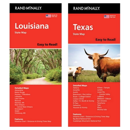 Rand McNally State Maps: Louisiana and Texas (2 Maps)