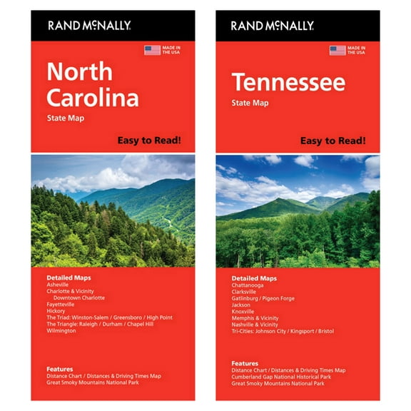 Rand McNally State Maps: North Carolina andTennessee (2 Maps)