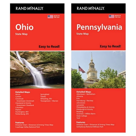 Rand McNally State Maps: Ohio and Pennsylvania (2 Maps)