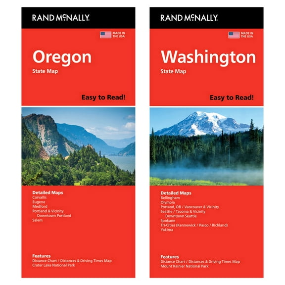 Rand McNally State Maps: Oregon and Washington (2 Maps)