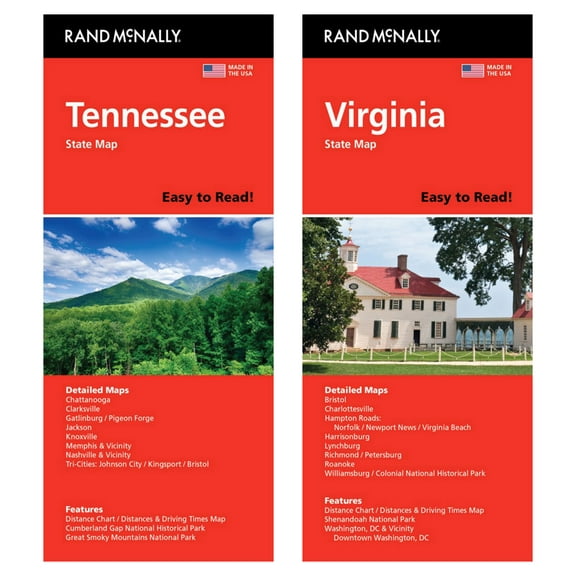 Rand McNally State Maps: Tennessee and Virginia (2 Maps)