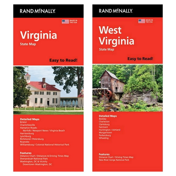 Rand McNally State Maps: Virginia and West Virginia (2 Maps)
