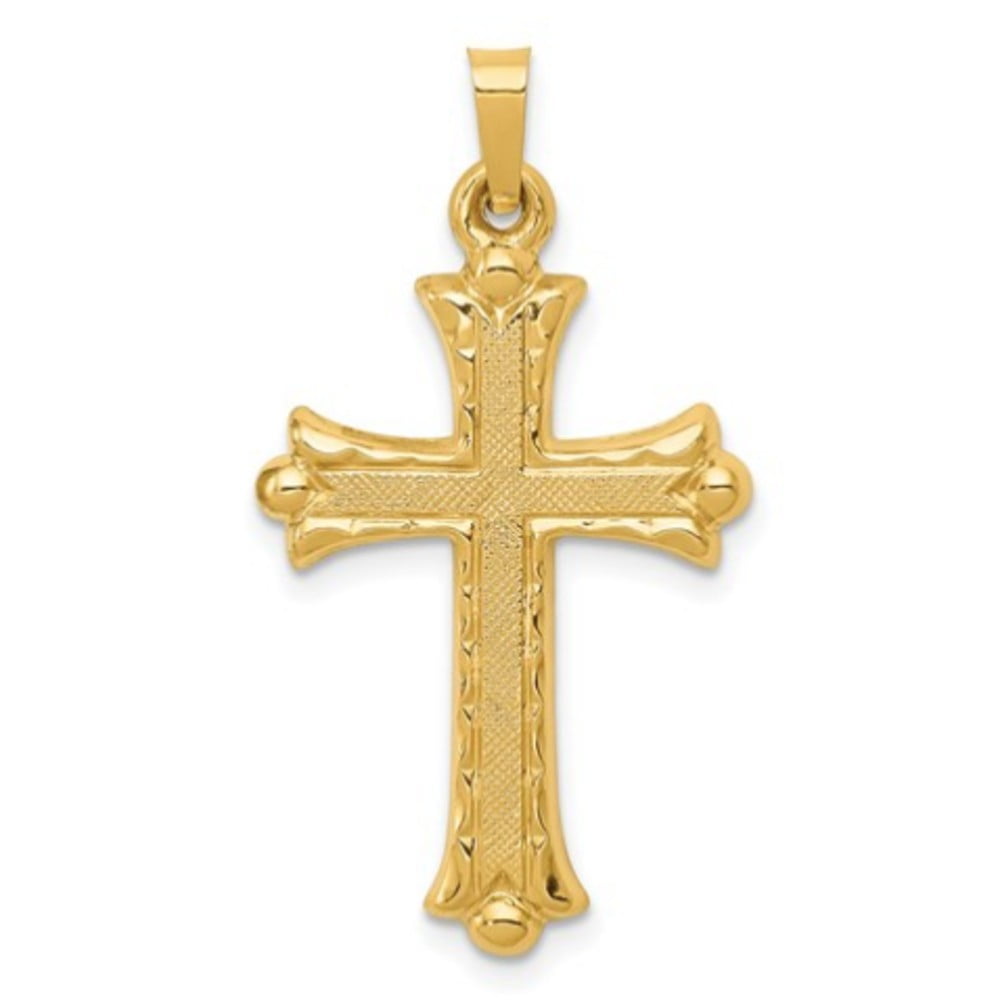RAND & PASEKA MFG. CO. Rand & Paseka Unisex 14 KT Yellow Gold Florentine Cross Religious Pendant, 18 Chain, Fine Jewelry