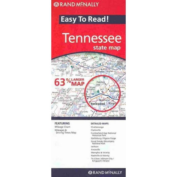 Rand mcnally easy to read! tennessee state map - folded map: 9780528882043