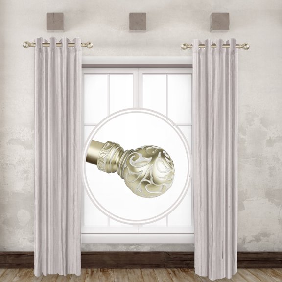Randal 1" Dia Side Window Curtain Rod 12-20 inch long (Set of 2) - Light Gold