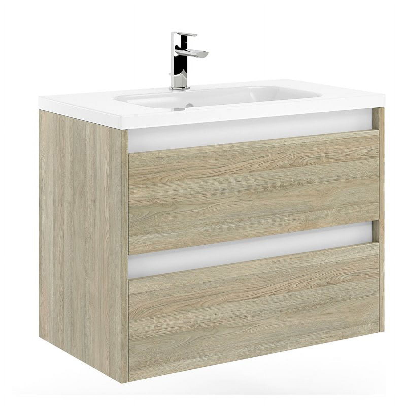 Randalco Docce 32" Modern Wood Bathroom Vanity with Sink in Toasted Oak ...