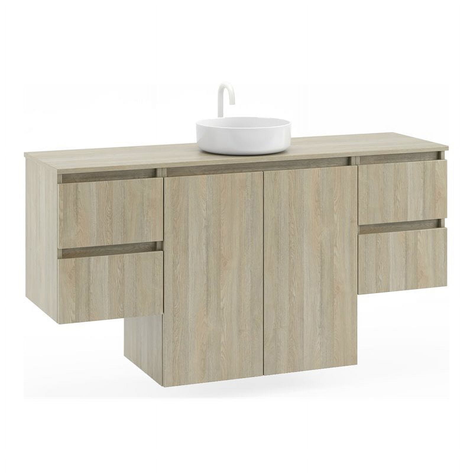 Randalco Indiana 64" Modern Wood Bathroom Vanity Cabinet in Toasted Oak ...