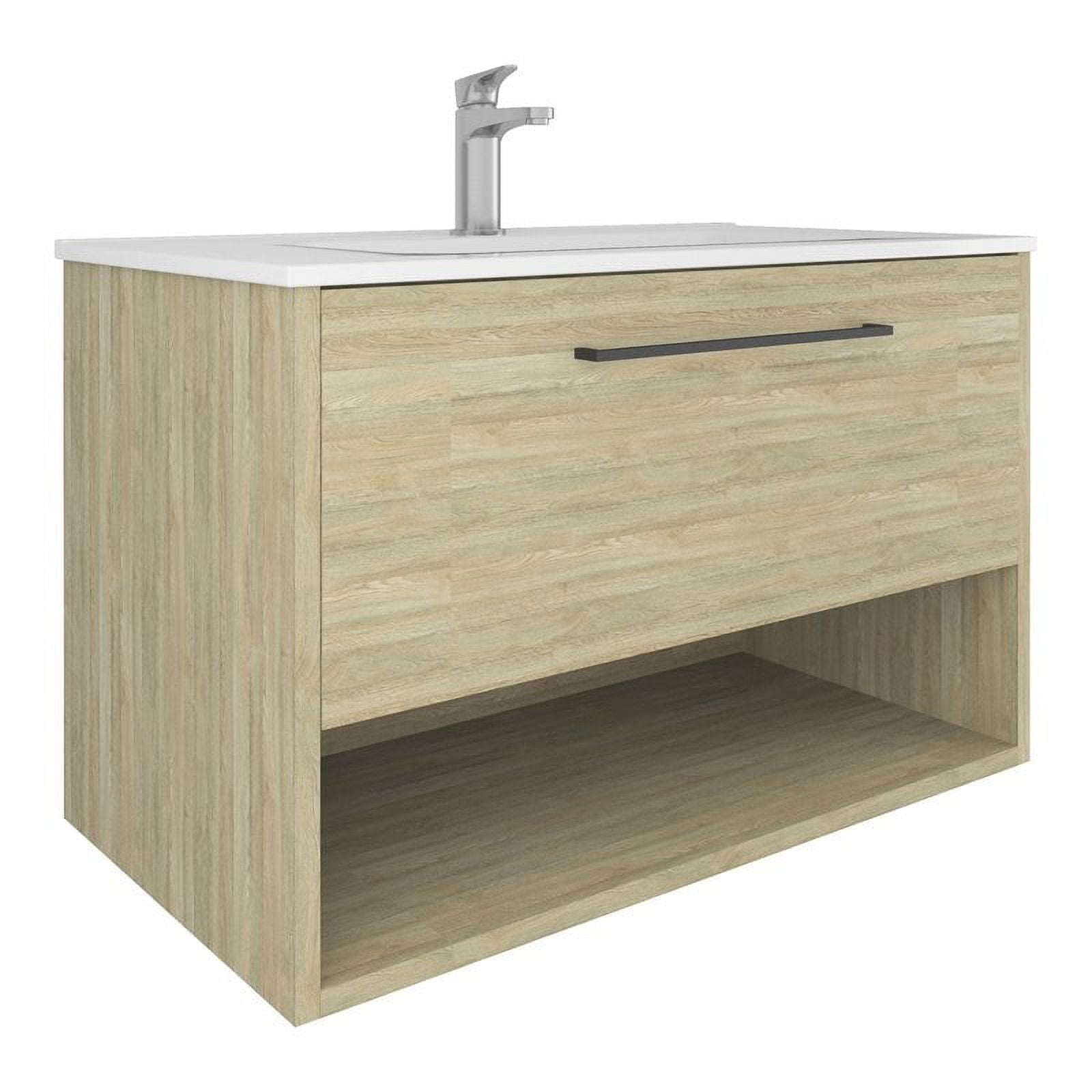 Randalco Soho 32" Modern Wood Bathroom Vanity with Sink in Toasted Oak ...