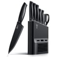 thumbnail image 1 of Randalfy 6-Piece Stainless Steel Knife Set - Kitchen Knives Set with Block, Anti-Rust & Dishwasher Safe (Black), 1 of 8