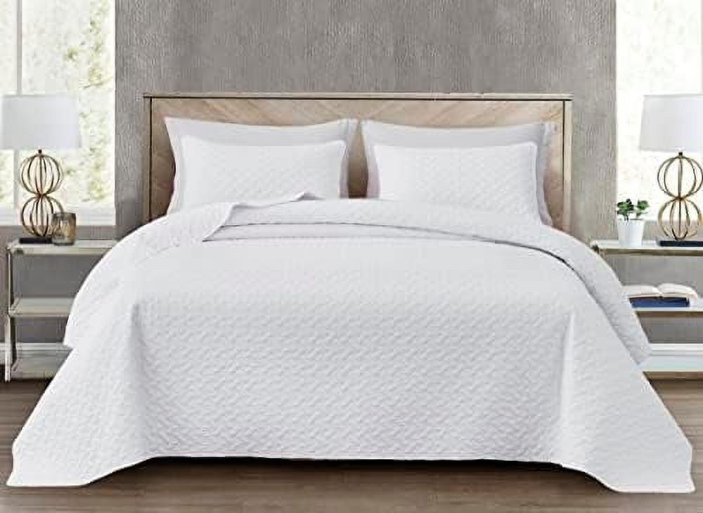 Randall 3Piece Soft Cooling Bamboo Fiber Quilt Bedspread Basketweave