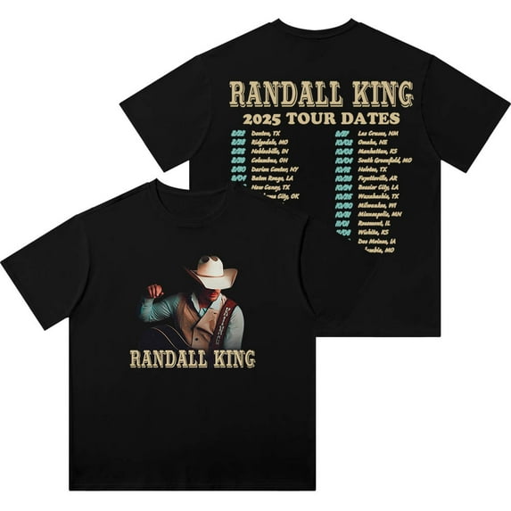 Randall King 2025 Tour Merch Vintage Wash T-Shirts Cosplay Women Men Cotton Short Sleeve Tee