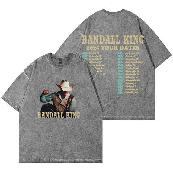 Randall King 2025 Tour Merch Vintage Wash T-Shirts Cosplay Women Men Cotton Short Sleeve Tee