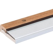 Randall Manufacturing Adjustable Oak & Aluminum Threshold for Doorways, Silver, 3-5/8 in W x 48-3/4 in L
