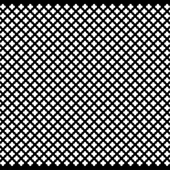 Randall Manufacturing Perforated Aluminum Sheet, Cloverleaf Design, Decorative Sheet Metal for Radiator Covers, Cabinets, Painted Black, 3' x 2' x 0.20"