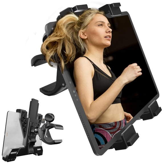 Randconcept Universal Tablet Holder Mount for Exercise Equipment - Fits 5-13 Inch Tablets, iPad Pro, Air, Mini, Galaxy Tab, Treadmill, Elliptical, Stationary Bike