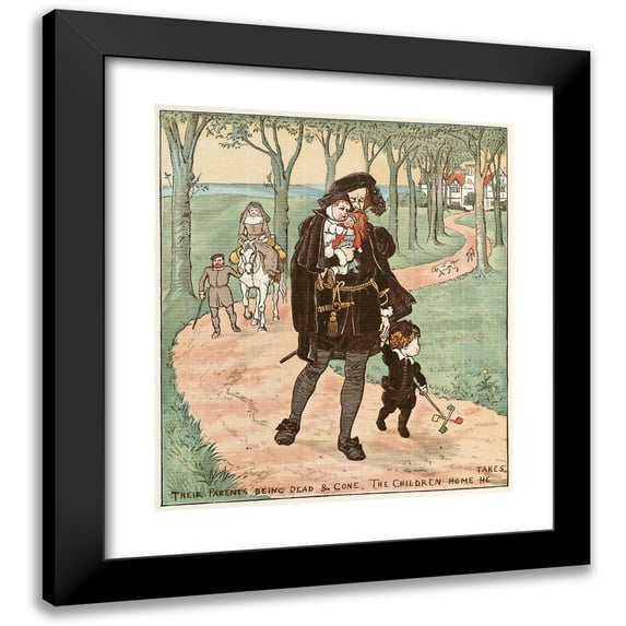 Randolph Caldecott 15x17 Black Modern Framed Museum Art Print Titled - The Babes in the Wood Pl 05 (1887)