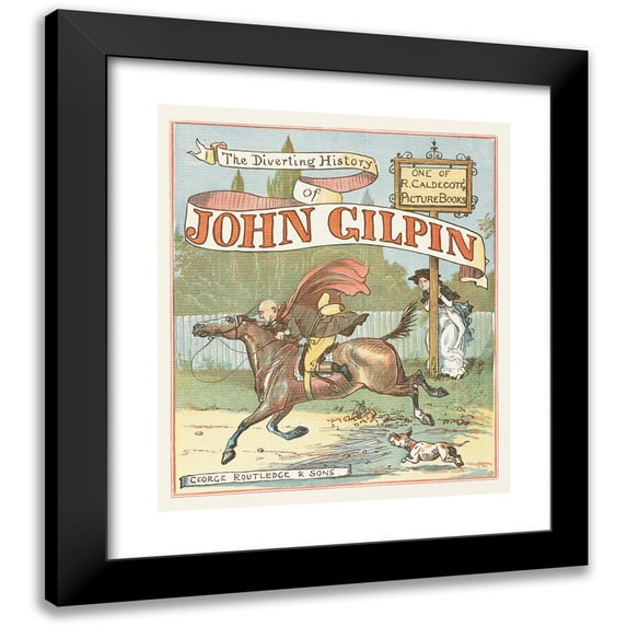 Randolph Caldecott 20x23 Black Modern Framed Museum Art Print Titled - The Diverting History of John Gilpin Pl1 (1887)