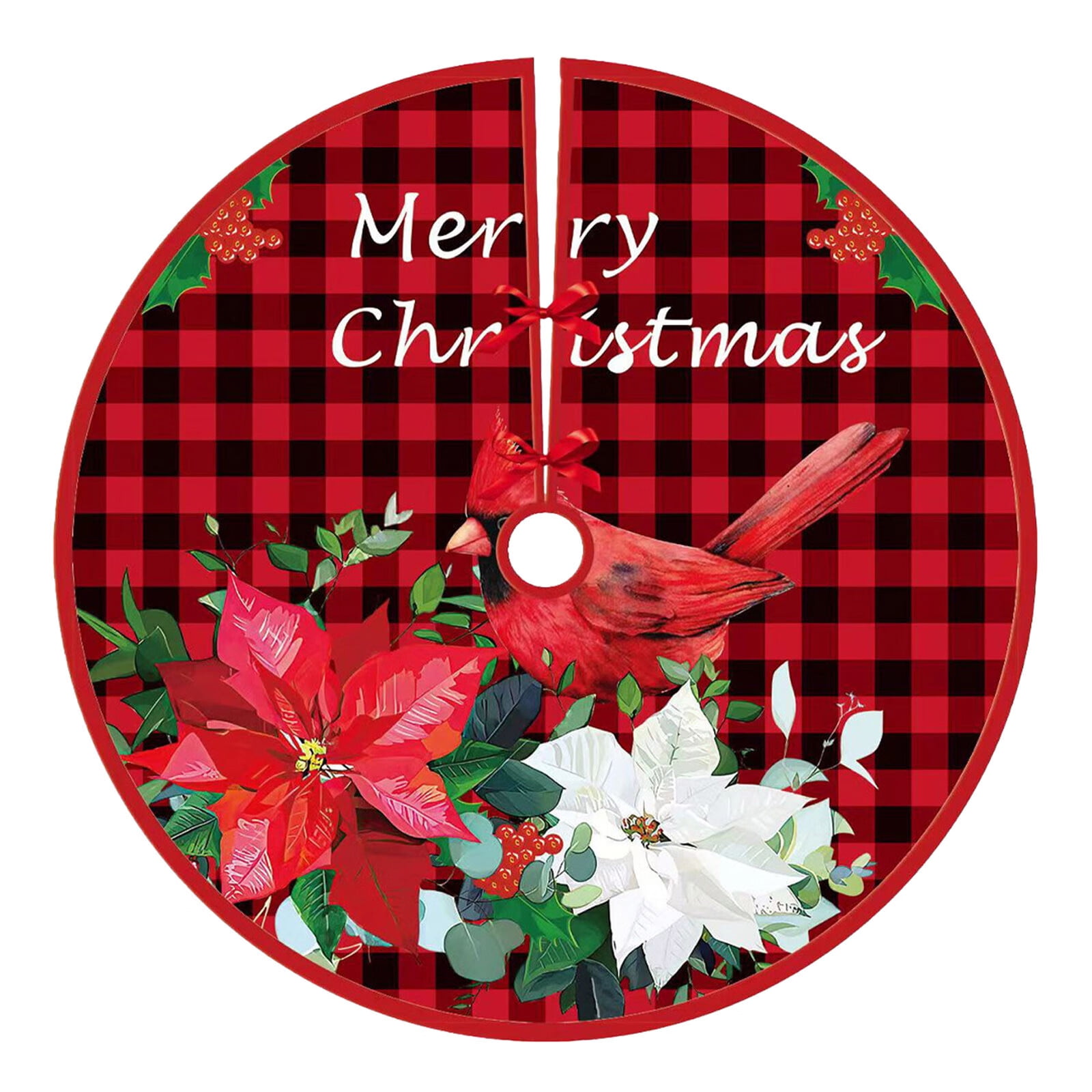 Randolph Christmas Tree Skirt Red Christmas Tree Ornament White Soft