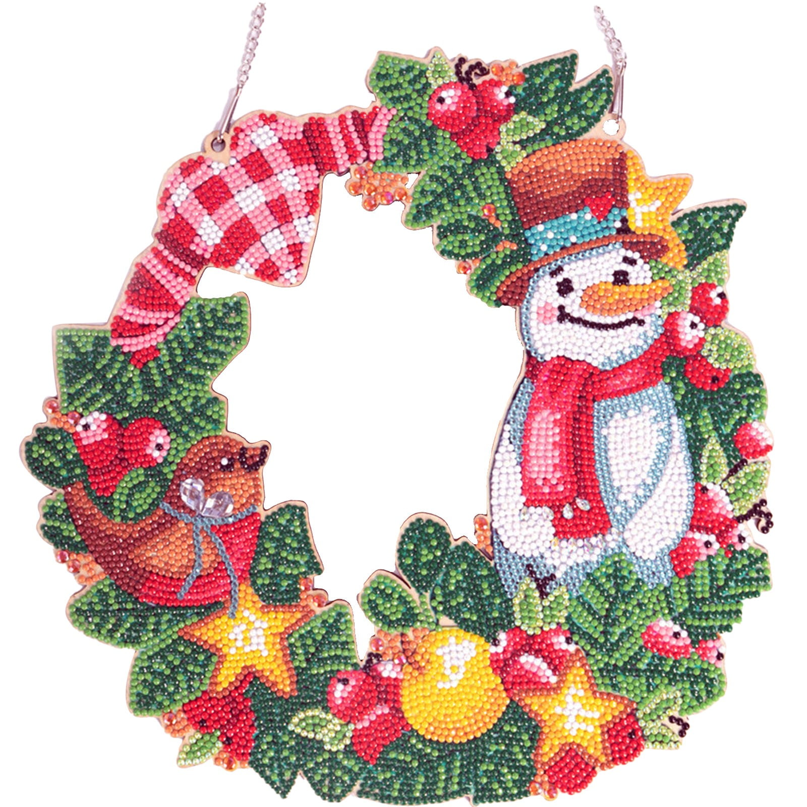 Randolph DIY 5D Diamond Painting Wreath Kit Special Shape, Santa Claus