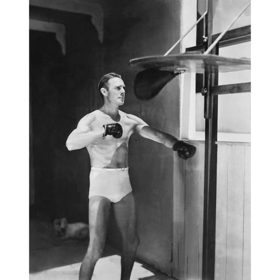 Randolph Scott Working Out At His Santa Monica Beach Home Still (16 x 20)