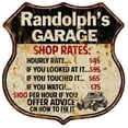 thumbnail image 1 of Randolph's Garage Shop Rates Sign Gift 8x12 Metal Sign 211110019369, 1 of 1