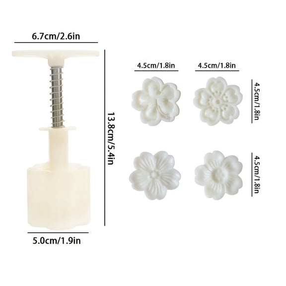 Random 1 piece DIY mooncake mold set - hand stamped, suitable for Mid-Autumn mooncakes, mung bean cakes, biscuits, baking tools that are easy to release and shape