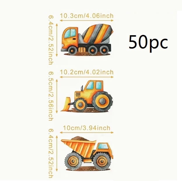 Random 1 set of construction truck themed lollipop paper card set - a must-have for first birthday parties and baby shower decorations