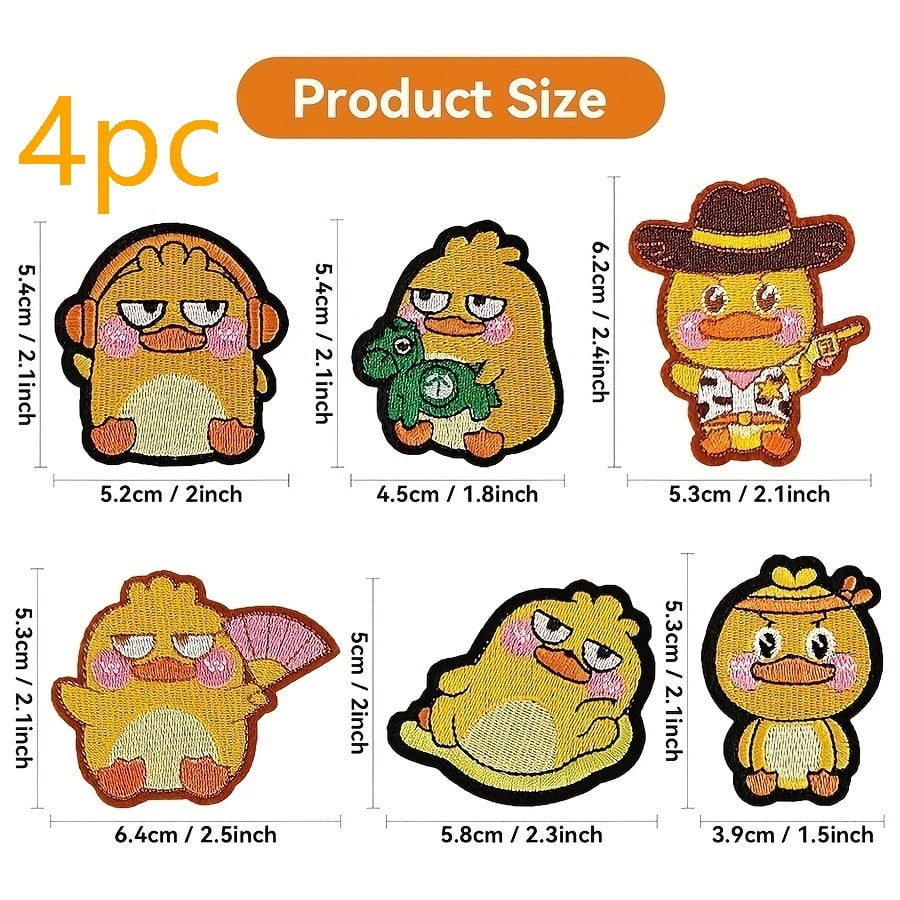 Random 1 yellow duck patch set - cut-out appliques, suitable for jackets, jeans, hats, backpacks and socks decoration