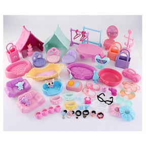 Random 15pcs Mini Accessories for lps Little Pet Toys,Include Clothes Jacket Collar Glasses Shoes and More Accessories Set