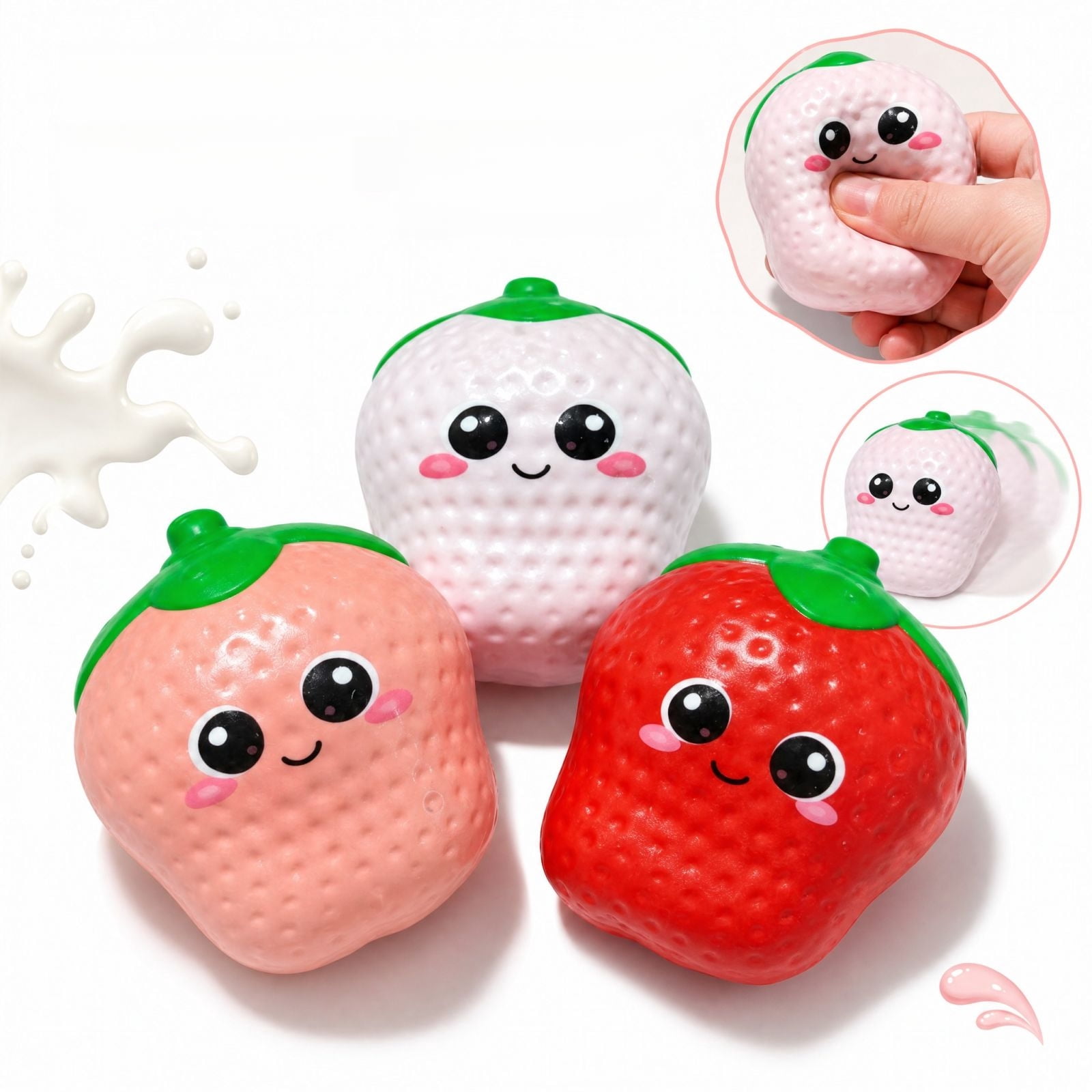 Strawberry Randomly Random 1pcs Color Strawberry Squishy Toys, Squeeze Toys, Stress Relief ...