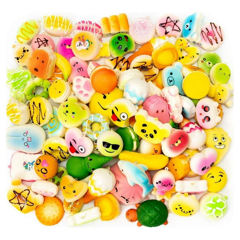 Random 20pcs Squeeze Toys - Slow Rising Kawaii Simulation Bread Children Toy   Soft Squishy Cake/Panda/Bread/Buns Phone Straps, Jumbo/Medium/Mini 