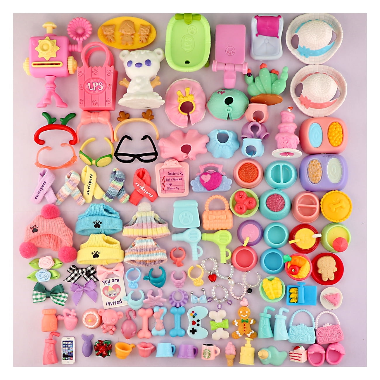 25 Accessoires Aléatoires Pour Poupées LPS - Vêtements, Chapeaux, Bijoux, Jouets Pour Chats/chiens
