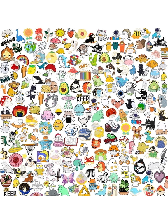 Random 30 Mixed Enamel Pins - Cute Animal Plant Cartoon Designs for Backpacks Jackets Hats