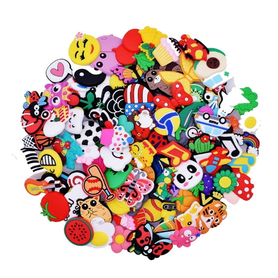 Random 50 Pack Shoe Charm for Croc Bracelet Clog Shoe Decoration Charm Gifts for Boy Girl Men Women