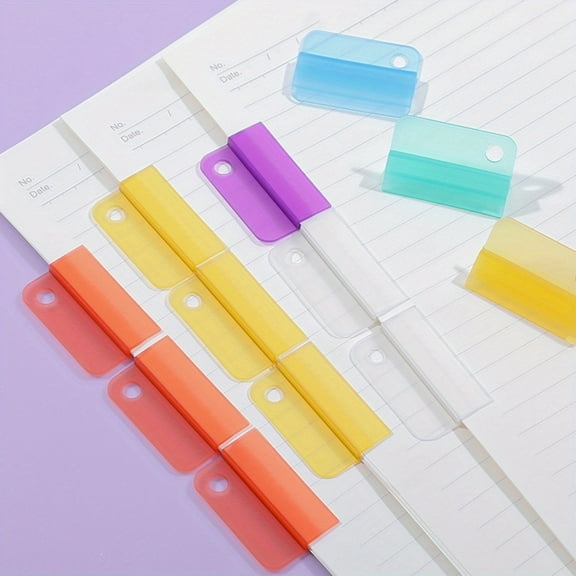 Random 6 color file index folders, random clips, sealed clips, file classification clips, office study supplies invisible clips