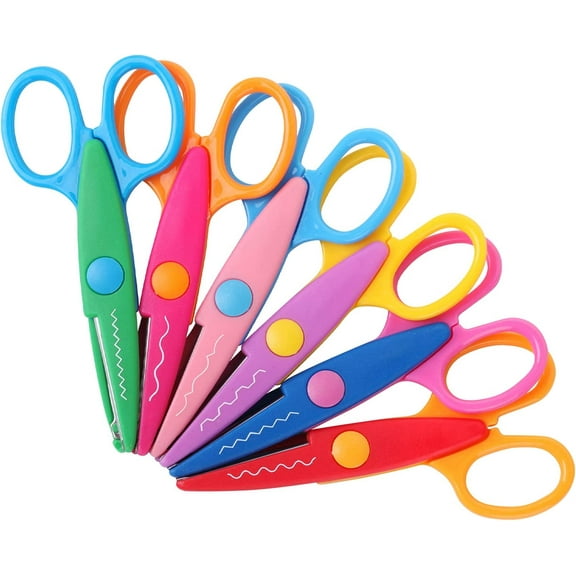 Random 6pcs Color Craft Scissors - Decorative Edge, 6 Pack, Zig Zag, Scrapbooking, Fancy, Pattern, Design