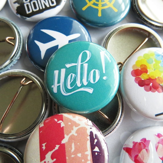 Random Buttons Pins Flair for Office, Work Parties, Party Favors, School Flair, Rewards, Retail - Bulk Resale Wholesale Surprise Lot Set of 100 1” Small Pinback - Everything Mix