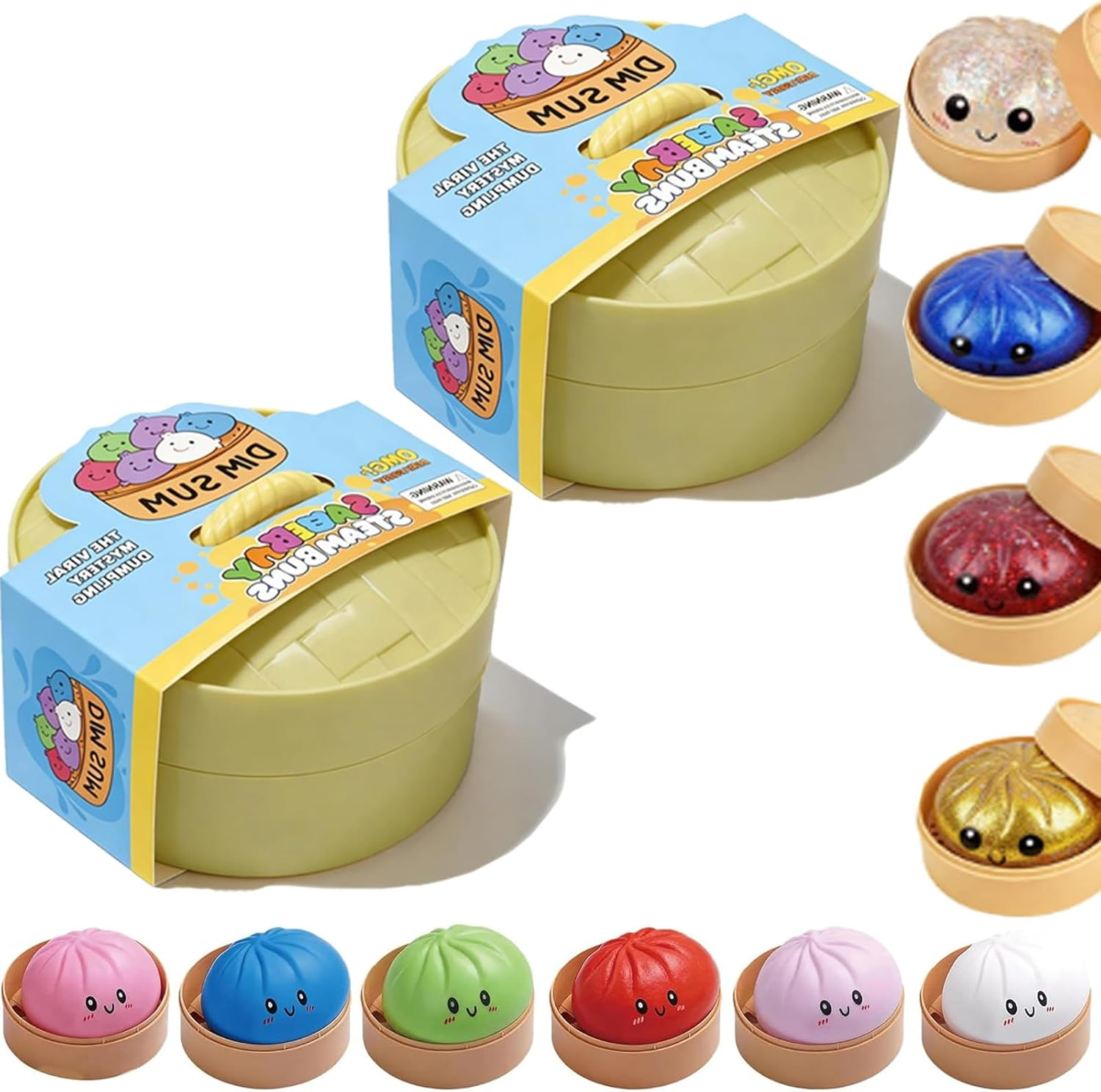 (Random Color)Dumpling Squishy Toy, Mega Rainbow Dumplings, Cute Anxiety Relief Fidget Toy, Soft Squeeze Decompression Dough for Adults