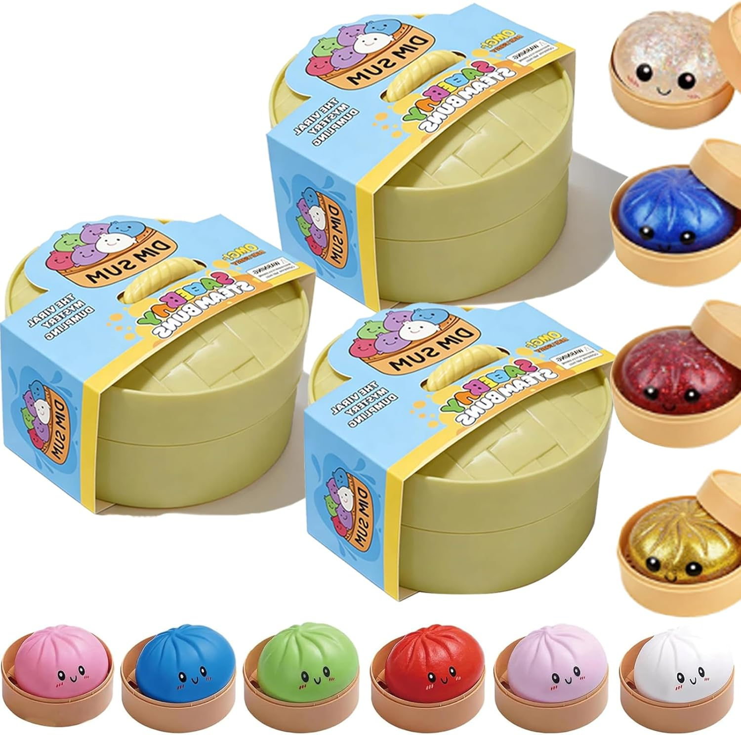 (Random Color)Dumpling Squishy Toy, Mega Rainbow Dumplings, Cute Anxiety Relief Fidget Toy, Soft Squeeze Decompression Dough for Adults