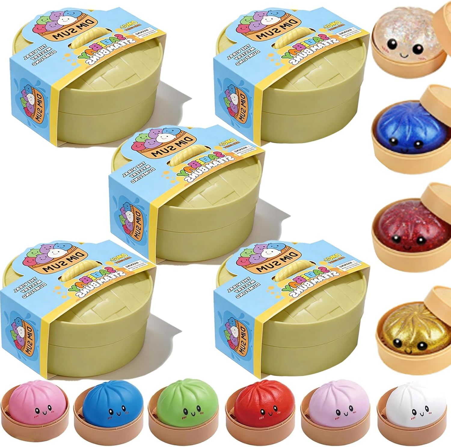 (Random Color)Dumpling Squishy Toy, Mega Rainbow Dumplings, Cute Anxiety Relief Fidget Toy, Soft Squeeze Decompression Dough for Adults