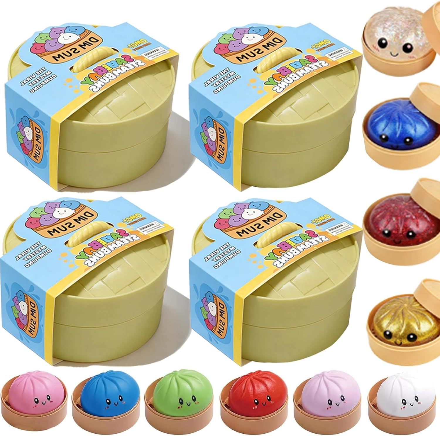 (Random Color)Dumpling Squishy Toy, Mega Rainbow Dumplings, Cute Anxiety Relief Fidget Toy, Soft Squeeze Decompression Dough for Adults