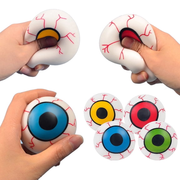 Random Color Halloween Eyeball Squishy Stress Ball 2.36in Spooky Squeeze Fidget Ball