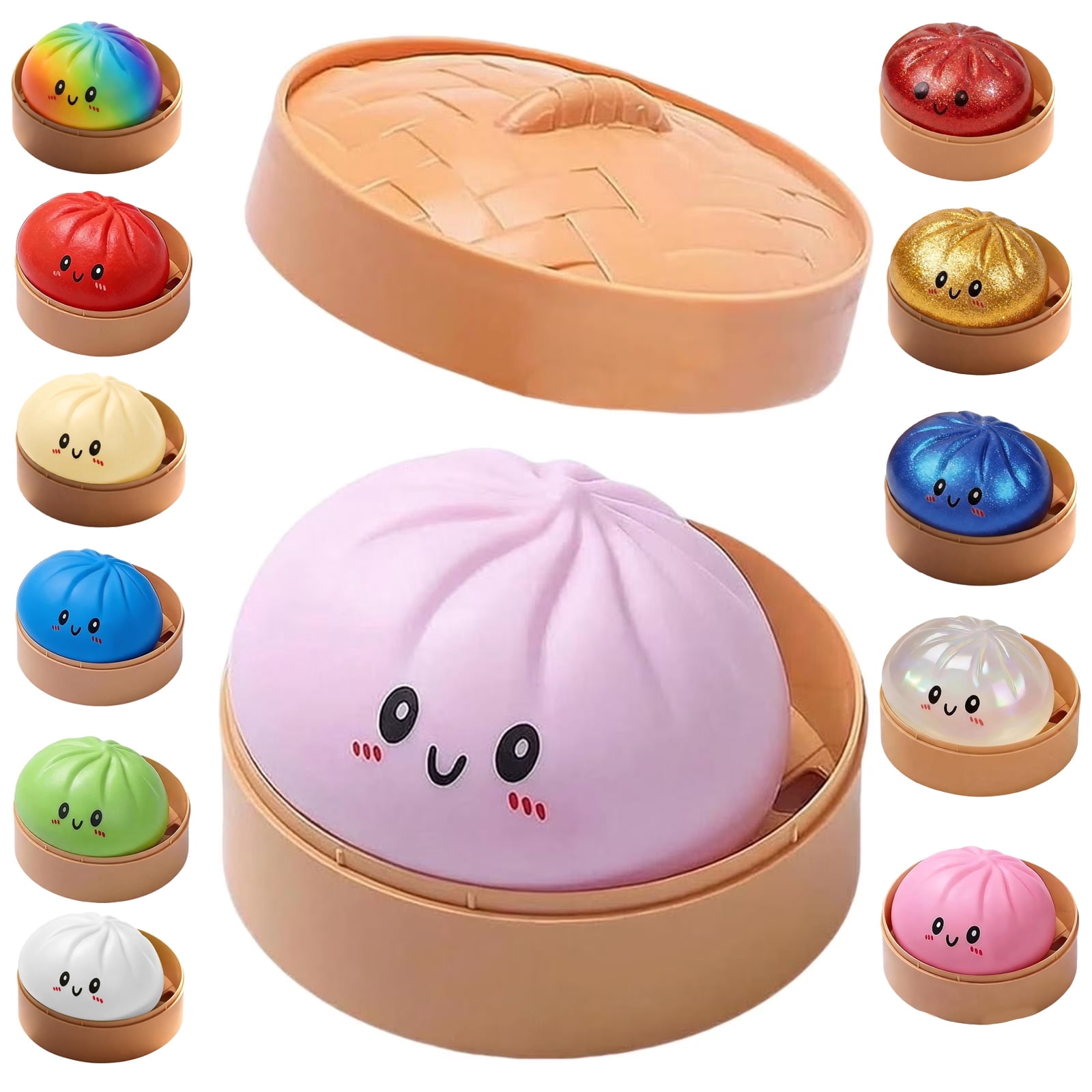 Random Color Single Piece Patriotic Dumpling Squishy Bundle with Mixed Designs
