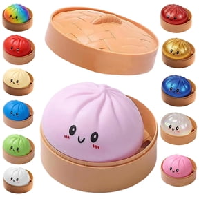 Random Color Single Piece Squeeze Bun Dumpling Toy with Mystery Color Core