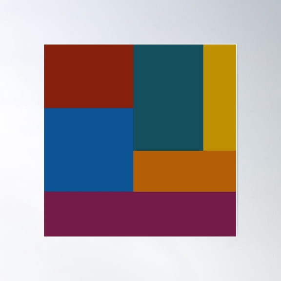 Random Colourful Squares Poster Wall Art, Modern Wall Decor For Living Room Bedroom, 30x30 UNFRAMED