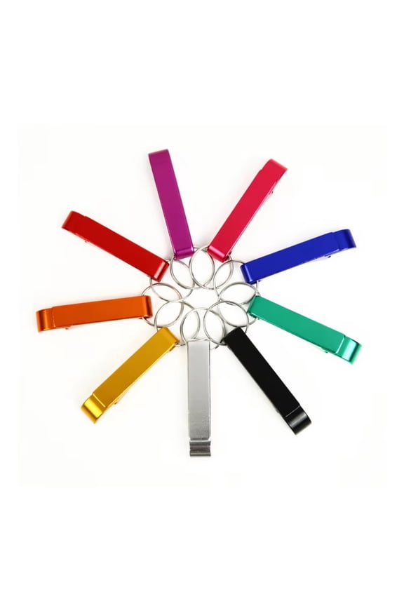 Random Creative Multifunction Aluminum Alloy Beer Keychain Bottle Opener Logo Custom Qr Code Advertising Promotional Gift