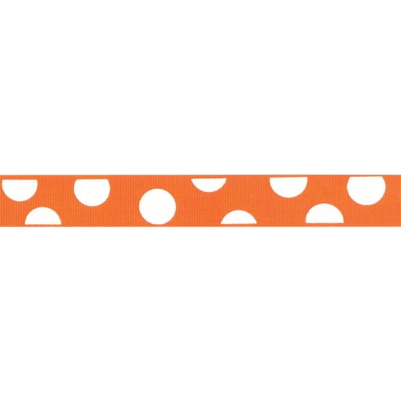Random Dot Ribbon 7/8"X9'-Torrid Orange, Pk 3, Offray