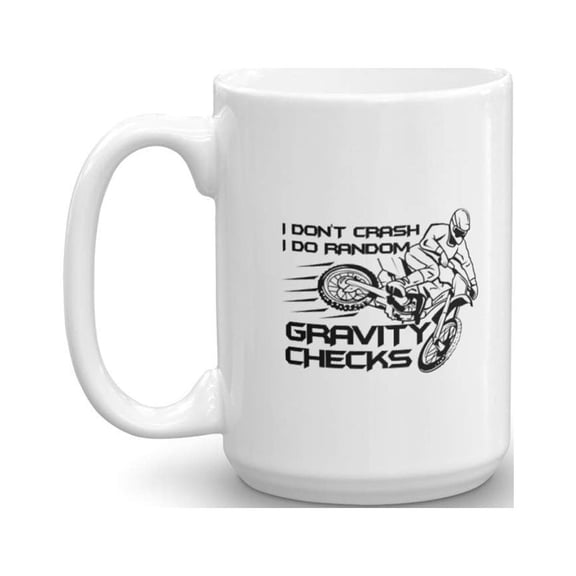 Random Gravity Checks Motocross Coffee and Tea Gift Mug (15oz)
