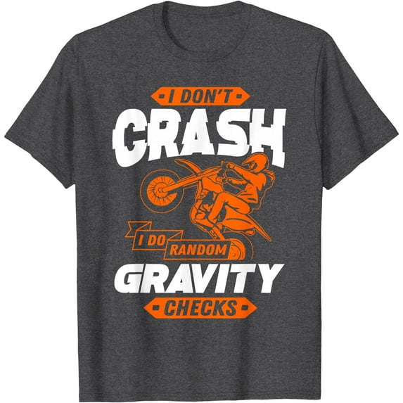 Random Gravity Checks Motocross & Dirt Bike Softstyle Unisex T-Shirt,Dark Heather Grey Color,Size M